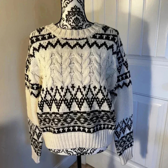 John Paul Richard Chunky Fair-isle/Cable Knit Sweater NWT - Picture 1 of 7
